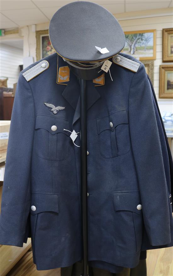 A German Luftwaffe tunic and cap